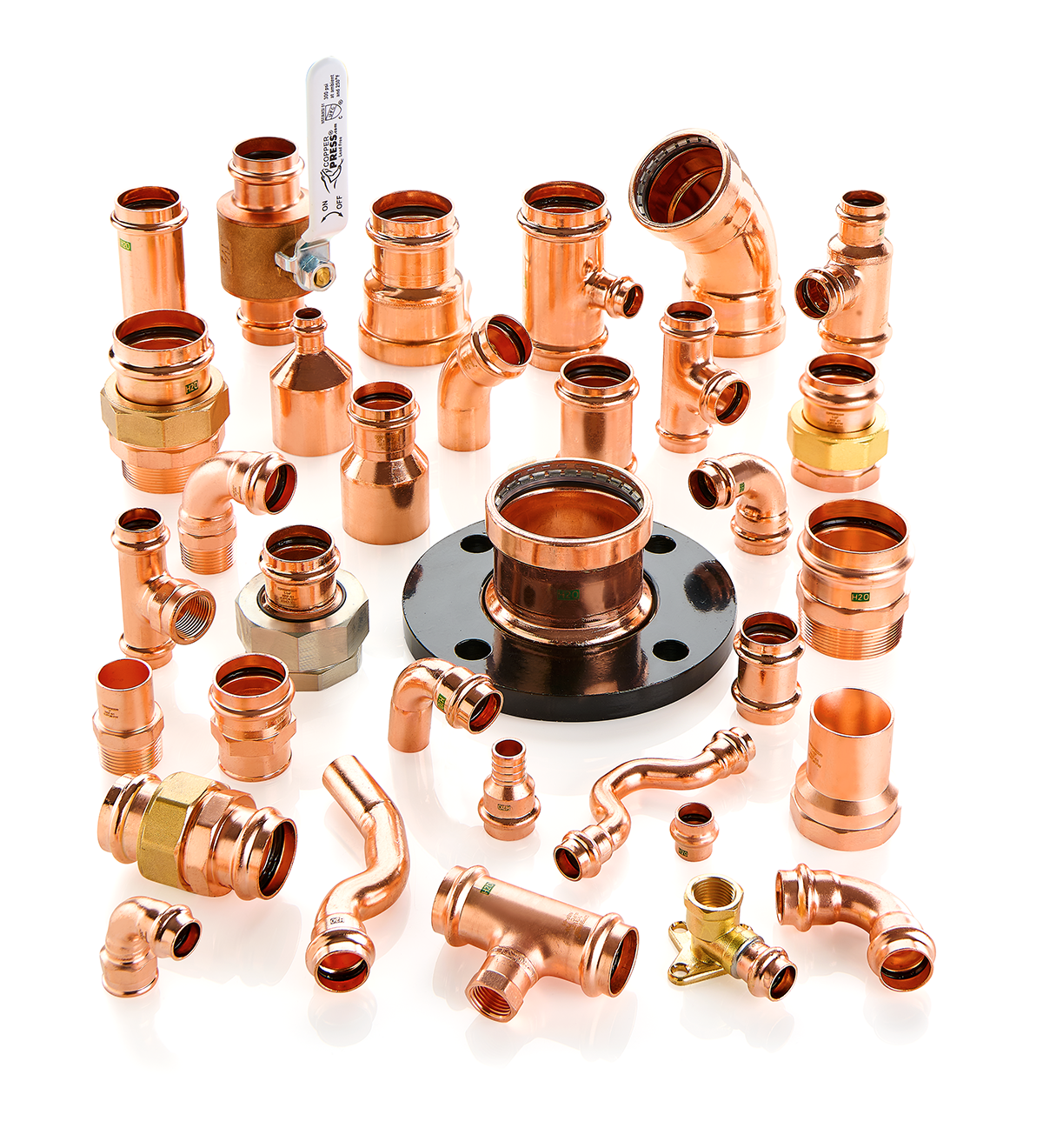 MertPress unbanded copper press fittings by Merit Brass Co